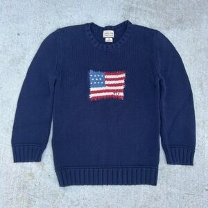 Ralph Lauren Polo Jeans Co American Flag Sweater XS Navy Vintage Y2K Rare